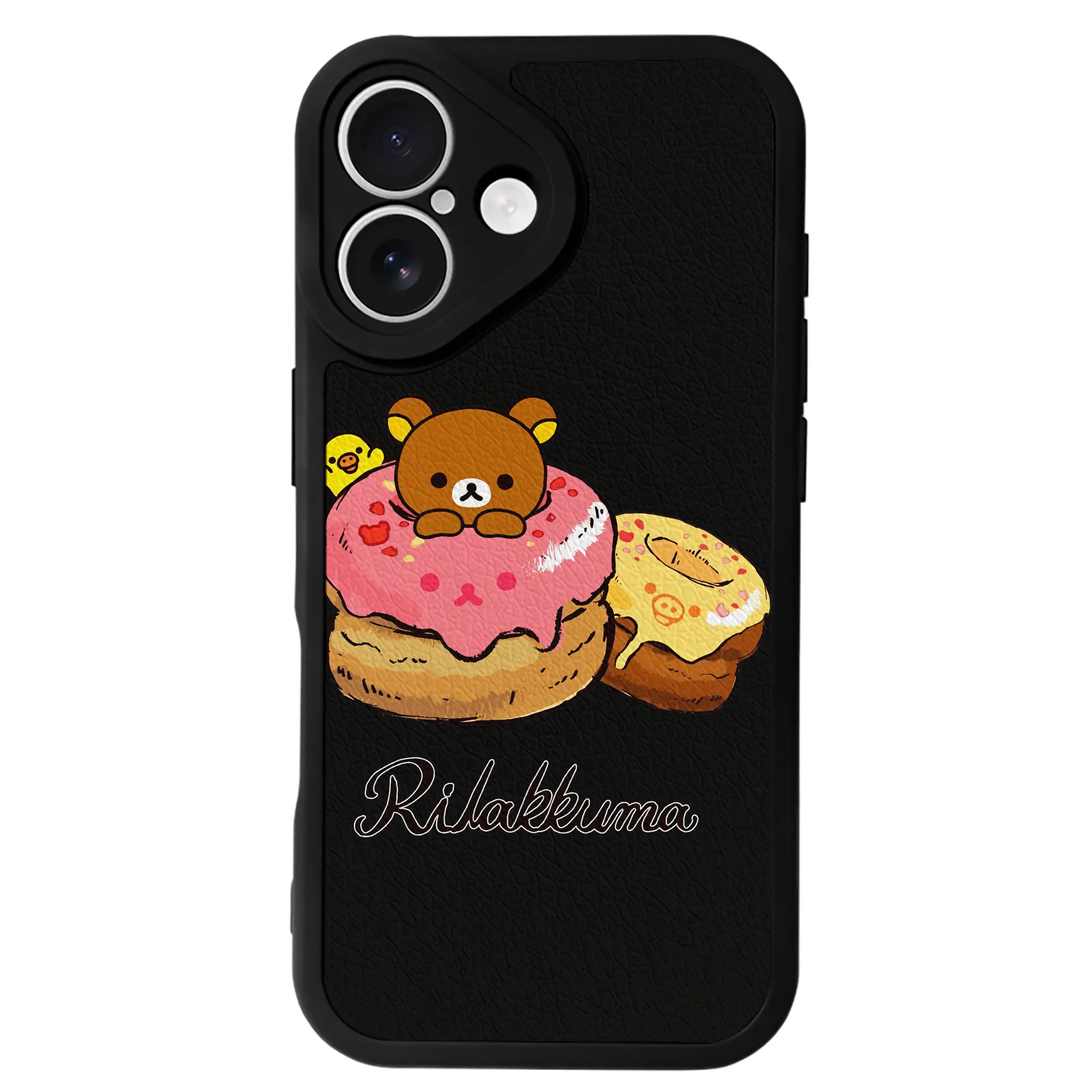 リラックマ (Rilakkuma) グッズ リラックマ (Rilakkuma) - IPhone 16シリーズ対応 ・ シリコンスマホケース ・ レザー調 ・ 高精度フィット ・ 耐衝撃 ・ ワイヤレス充電対応 ・ 精密カット